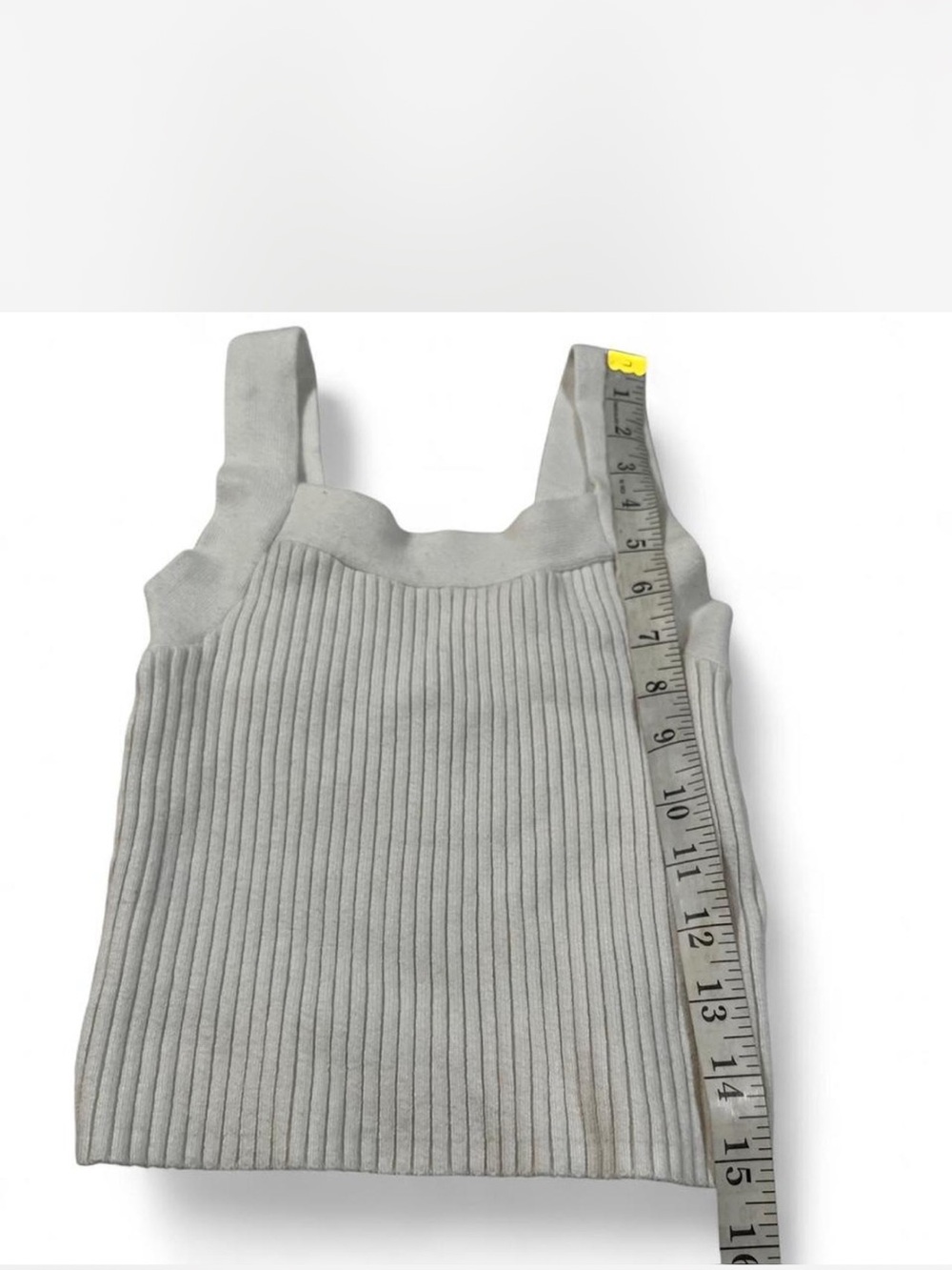 Abercrombie & Fitch White Ribbed Knit Sleeveless Cami Camisole Tank Crop Top XS - Picture 4 of 7